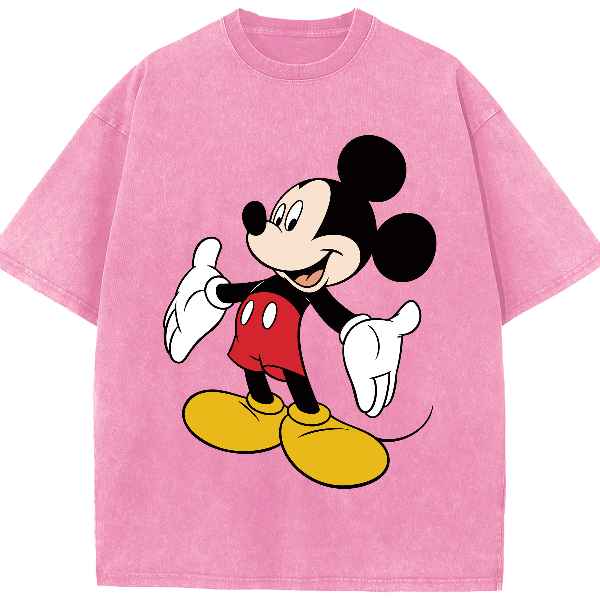 （画像用） ミッキーマウス Mickey Mouse 綿100% ヴィンテージ風 半袖Tシャツ（フロントプリント）